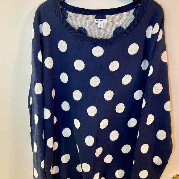 6947/6470 Polka Dot O-Neck Jumper Navy